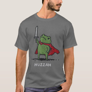 Huzzah Kikker Ridder Grappig Zwaard Meme Citaat Gr T-shirt