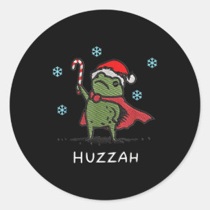 Huzzah Kikker Ridder Grappig Zwaard Meme Citaat Ke Ronde Sticker