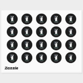 Huzzah Konijn Ridder Grappig Zwaard Ronde Sticker (Vel)