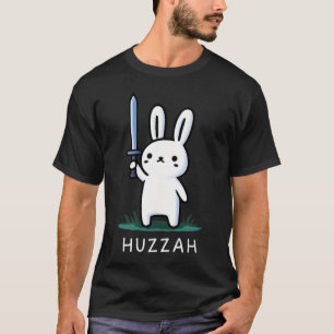 Huzzah Konijn Ridder Grappig Zwaard T-shirt