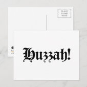 Huzzah! {Medieval Typografie} Briefkaart (Voorkant / Achterkant)