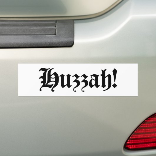 Huzzah! {Medieval Typografie} Bumpersticker (Op auto)