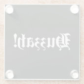 Huzzah! {Medieval Typografie} Glazen Onderzetter (Achterkant)