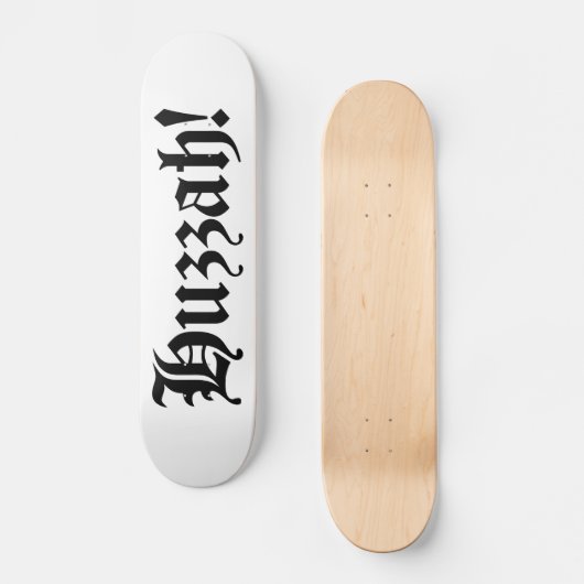 Huzzah! {Medieval Typografie} Persoonlijk Skateboard (Voorkant)