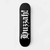 Huzzah! {Medieval Typografie} Skateboard (Voorkant)