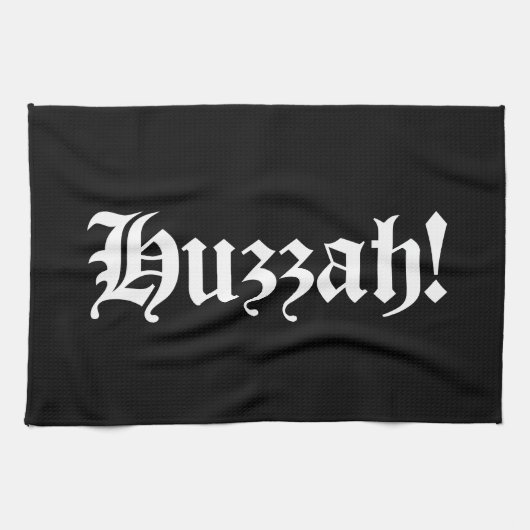 Huzzah! {Medieval Typografie} Theedoek (Horizontaal)