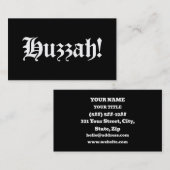 Huzzah! {Medieval Typografie} Visitekaartje (Voorkant / Achterkant)