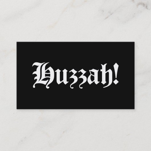 Huzzah! {Medieval Typografie} Visitekaartje (Voorkant)