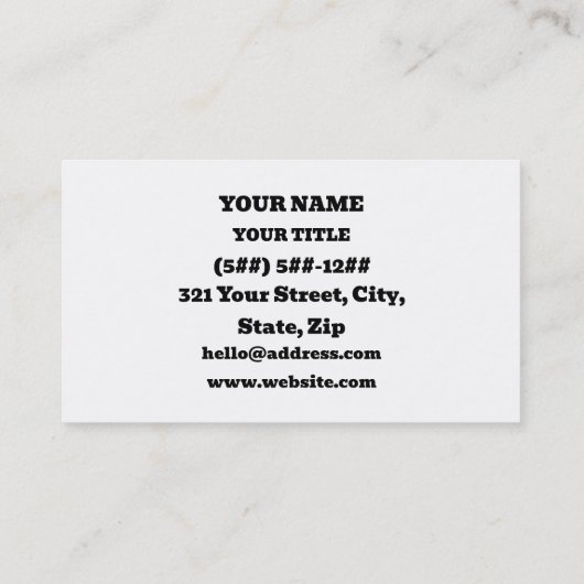 Huzzah! {Medieval Typografie} Visitekaartje (Achterkant)