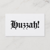 Huzzah! {Medieval Typografie} Visitekaartje (Voorkant)