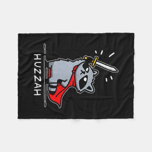 Huzzah Raccoon Knight Funny Sword Meme Quote  Fleece Deken (Voorkant (Horizontaal))
