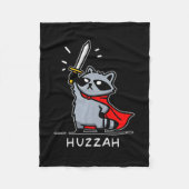 Huzzah Raccoon Knight Funny Sword Meme Quote  Fleece Deken (Voorkant)
