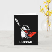 Huzzah Raccoon Knight Funny Sword Meme Quote  Kaart (Gele Bloem)