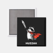 Huzzah Raccoon Knight Funny Sword Meme Quote  Magneet (Voorkant / Achterkant)
