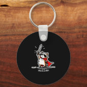 Huzzah Raccoon Knight Funny Sword Meme Quote  Sleutelhanger (Voorkant)