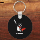 Huzzah Raccoon Knight Funny Sword Meme Quote  Sleutelhanger (Voorkant)