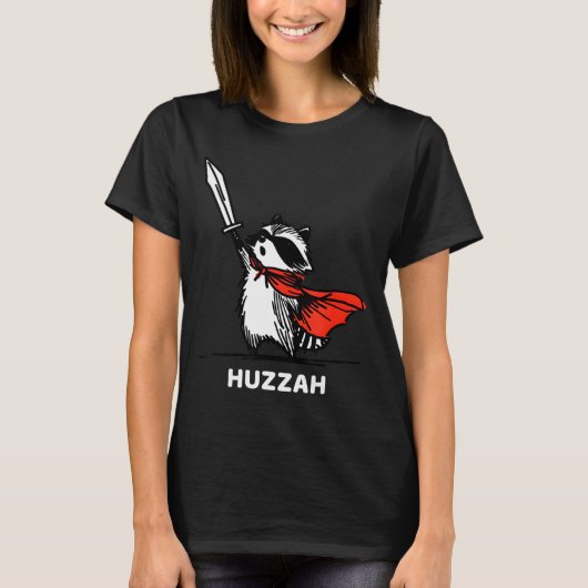 Huzzah Raccoon Knight Funny Sword Meme Quote  T-shirt (Voorkant)