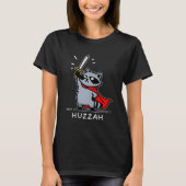 Huzzah Raccoon Knight Funny Sword Meme Quote  T-shirt (Voorkant)