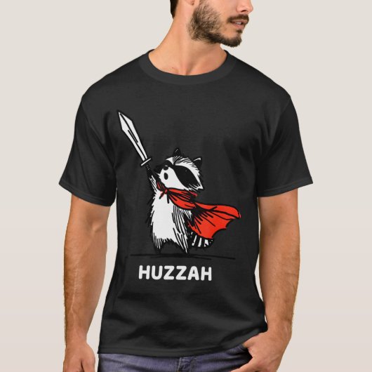 Huzzah Raccoon Knight Funny Sword Meme Quote  T-shirt (Voorkant)