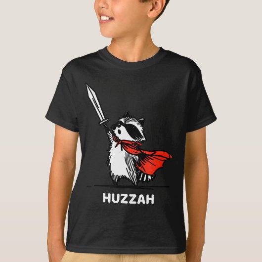 Huzzah Raccoon Knight Funny Sword Meme Quote  T-shirt (Voorkant)