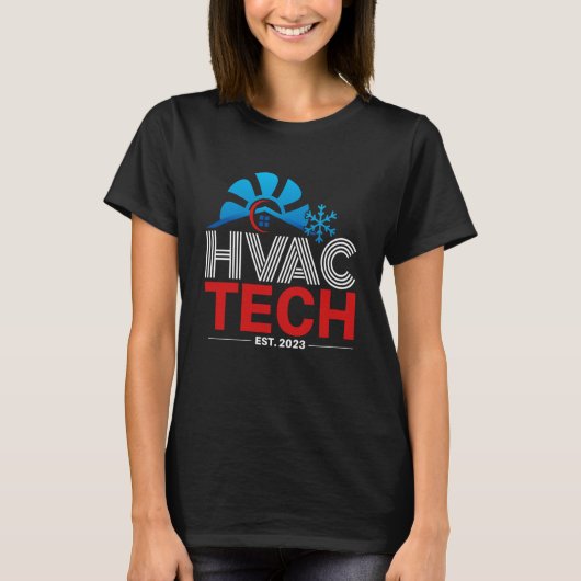 HVAC 2023 Afstuderen Certificatie als Tech HVAC T-shirt (Voorkant)