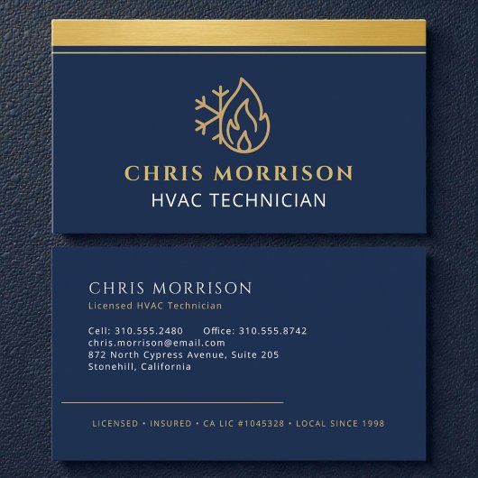 HVAC AC Heating Cooling Heat Service Tech Visitekaartje