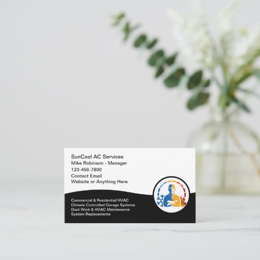 HVAC Air Conditioning Services Visitekaartje (Staand voorkant)