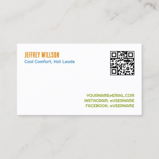 HVAC Airconditioning Aangepaste QR Visitekaartje (Achterkant)