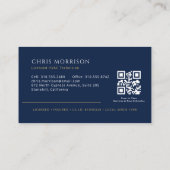HVAC Company Navy Blue QR Code Visitekaartje (Achterkant)