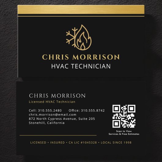 HVAC Company Technician QR Code Visitekaartje