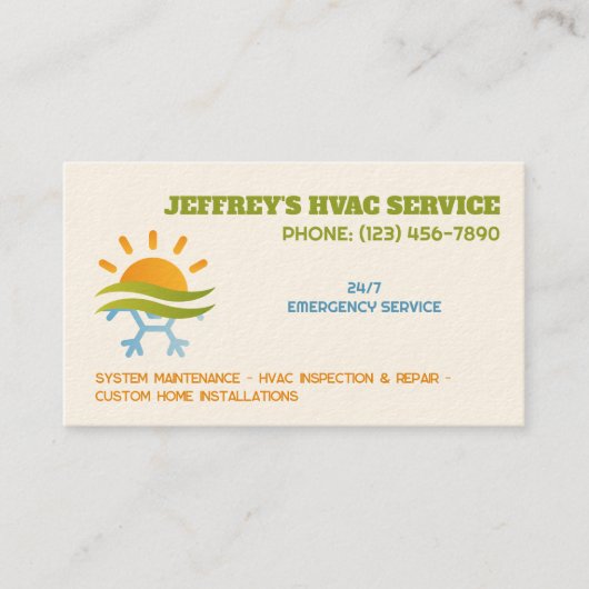 HVAC Custom QR Visitekaartje (Voorkant)