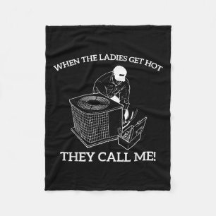 HVAC grappig als de dames het warm krijgen bellen Fleece Deken