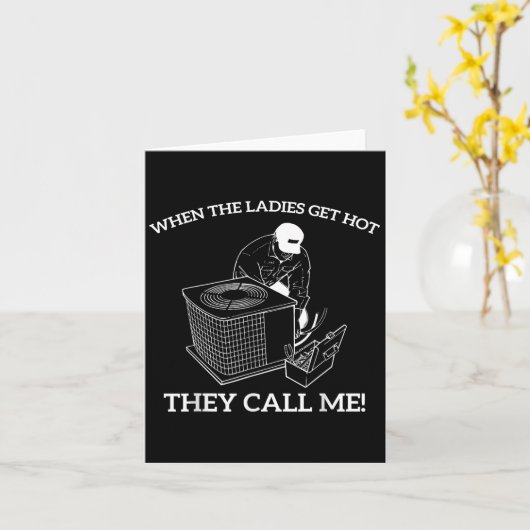 HVAC grappig als de dames het warm krijgen bellen  Kaart (Gele Bloem)