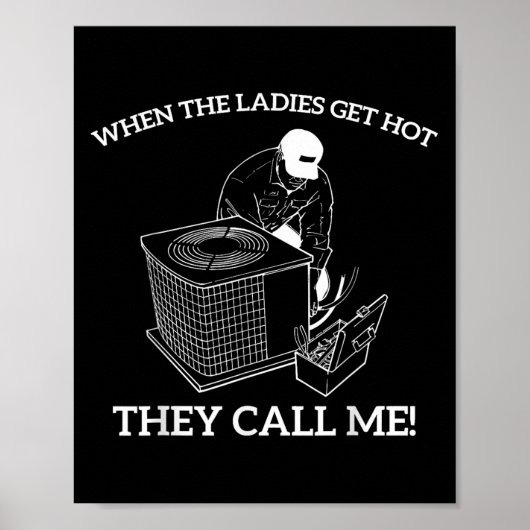 HVAC grappig als de dames het warm krijgen bellen  Poster (Voorkant)