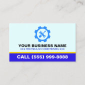 HVAC Heating Air Conditioning Biz | Modern Logo Visitekaartje (Voorkant)