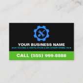 HVAC Heating & Air Conditioning | Logo on Black Visitekaartje (Voorkant)