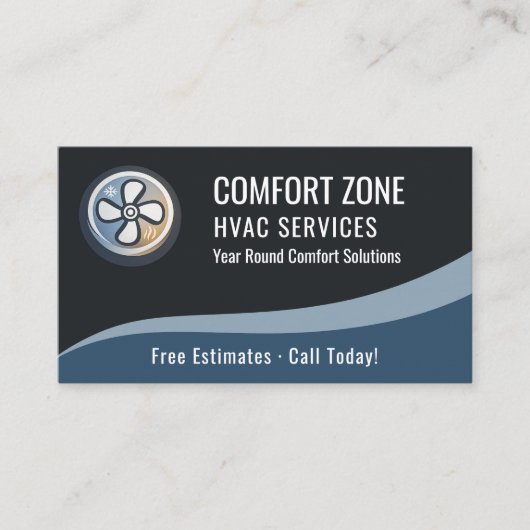 HVAC Heating & Air QR Code Professional  Visitekaartje (Voorkant)