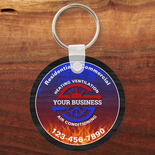 HVAC Heating and Air Conditioning Sleutelhanger (Voorkant)