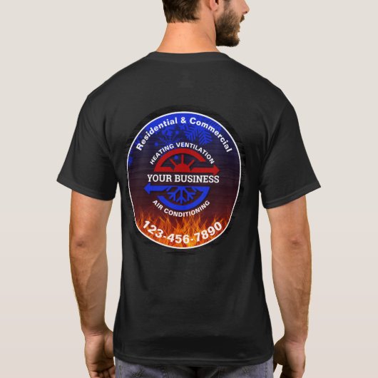 HVAC Heating and Air Dark T-shirt (Achterkant)
