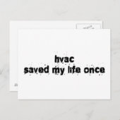 HVAC heeft mijn leven één keer gered Briefkaart (Voorkant / Achterkant)