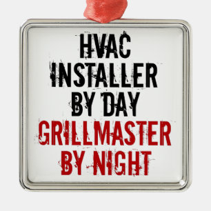 HVAC-installateur houdt van grillen Metalen Ornament