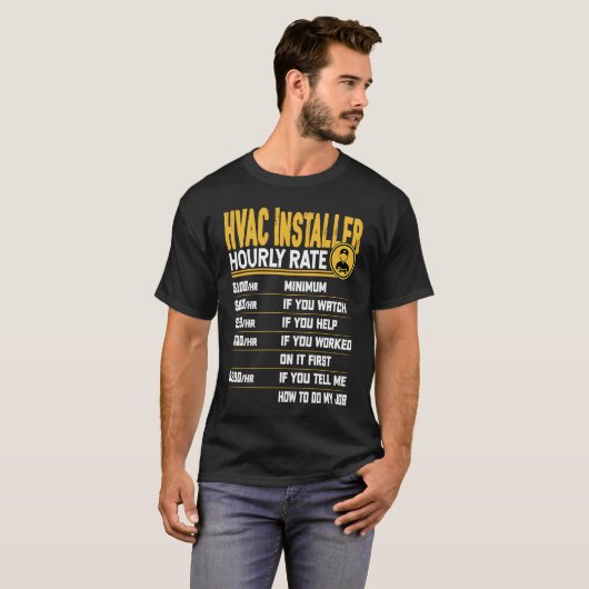 HVAC-installateur Uurtarief HVAC-technicus Insta T-shirt (Voorkant volledig)