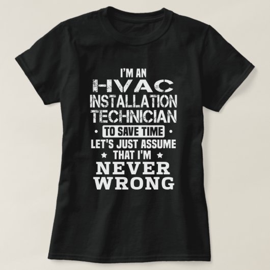 HVAC-installatietechnicus T-shirt (Design voorkant)