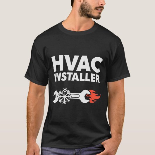 Hvac Installer Funny Hvac Tech Technician Father D T-shirt (Voorkant)