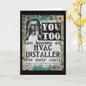 HVAC Installer - Funny  Retro Kaart (Gele Bloem)