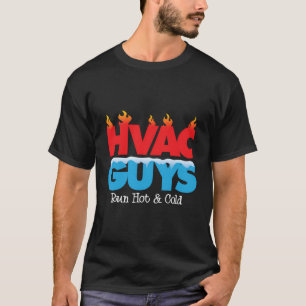 HVAC jongens lopen warm en koud grappig verwarming T-shirt