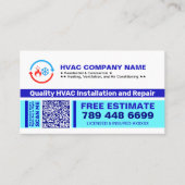 HVAC Logo & Qr Code & Slogans | Install & Repair Visitekaartje (Voorkant)
