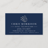 HVAC Navy Blue Silver  Visitekaartje (Voorkant)
