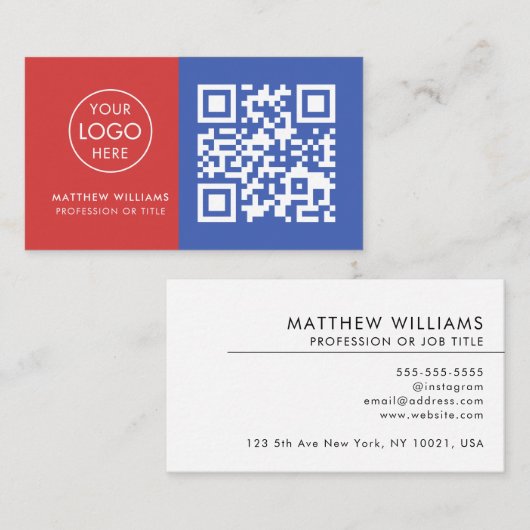 HVAC Professional QR Code Logo Modern Visitekaartje (Voorkant / Achterkant)