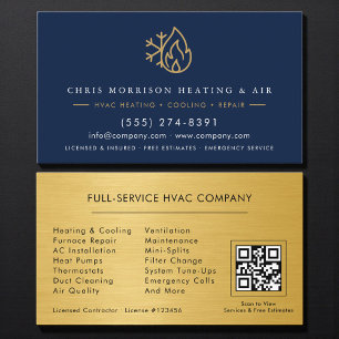 HVAC Reparatie & Installatie QR Code Visitekaartje